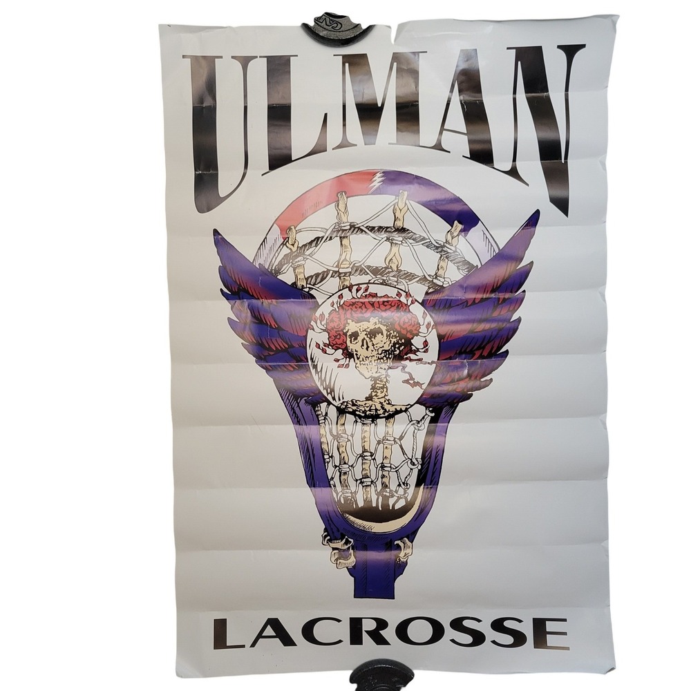 Grateful Dead Ulman Lacrosse Poster Steal Your Face Skeleton Wings 24x36 Vintage